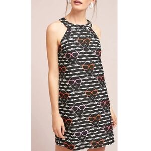 Anthropologie Hutch Sunglass Mini Shift Dress Size Large Embroidered Textured